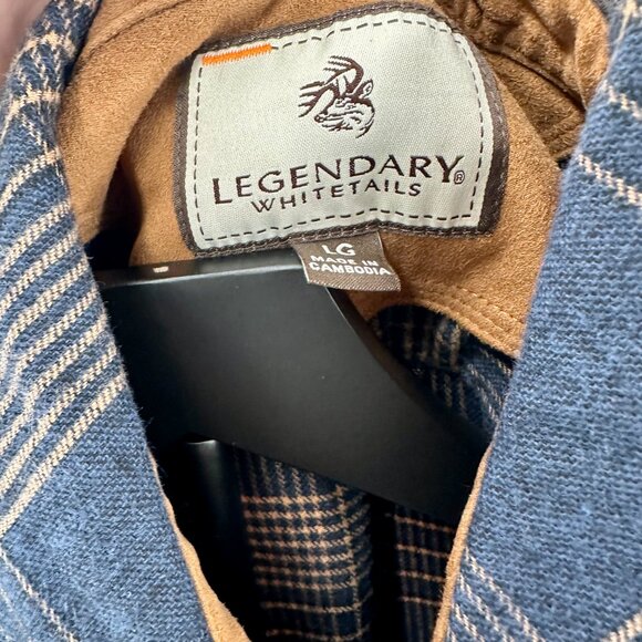 Legendary Whitetails Mens Flannel Plaid Button Up Shirt Size Large‎ Blue Brown - Picture 4 of 7